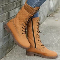autumn winter women boots high quality keep warm mid calf snow boots women lace up comfortable ladies boots chaussures femme