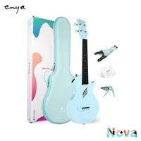 enya concert ukulele acousticplus nova uor eq 23%e2%80%9d cutaway carbon fiber beginner travel ukulele kit with case strap capo
