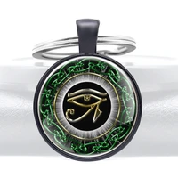 classic the eye of horus glass cabochon key chains classic men women pendant key rings