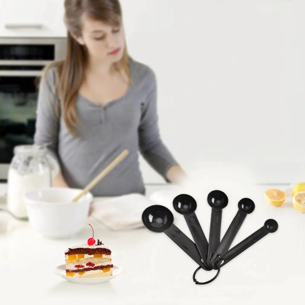 

Black Measuring Tool Measuring Spoon Scoop Silicone Handle Baking Coffee Tea Kitchen Measuring Tool Kitchen Gadgets