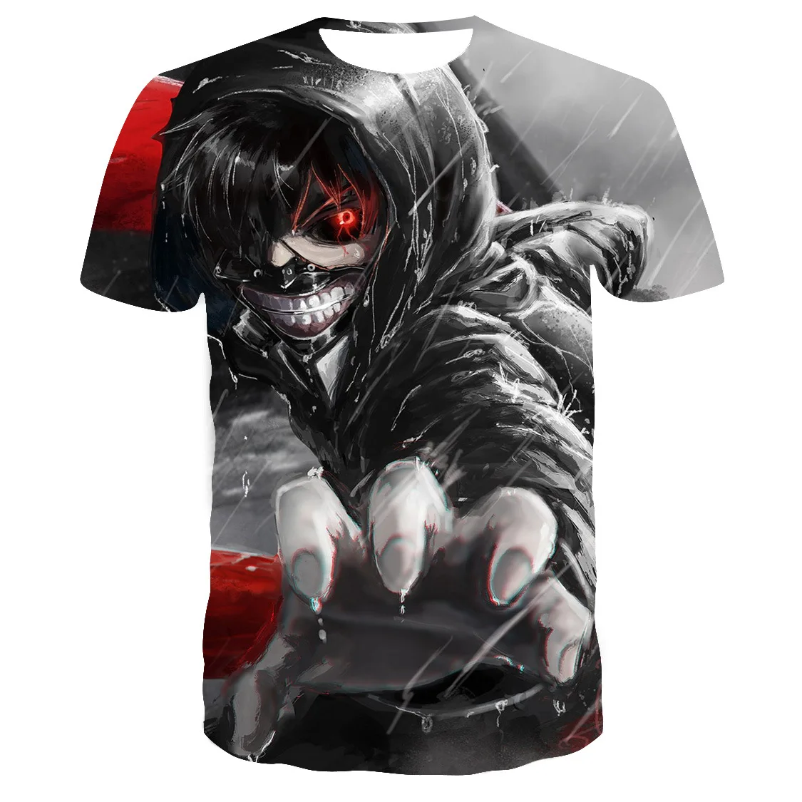 

fashion T shirts Tokyo Ghoul T shirt Men Blood Tshirts Casual Ken Kaneki Shirt Print Japan Anime Clothes Cosplay Tshirt Printed