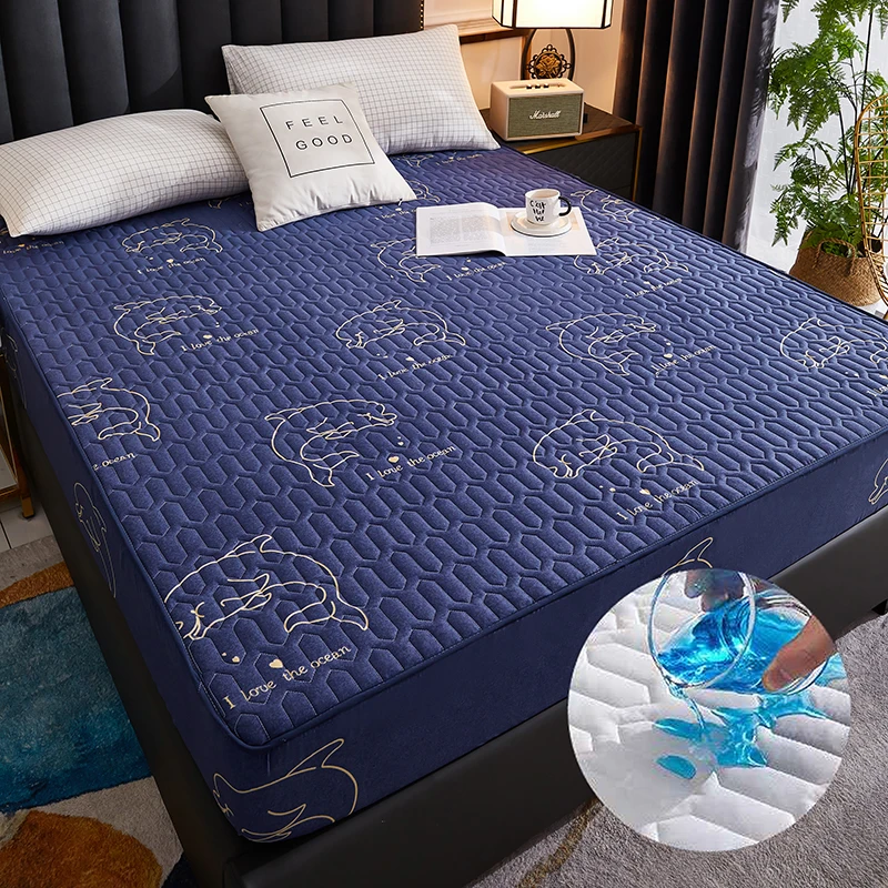

Waterproof Thickened Quilted Mattress Cover Fitted Sheet For Pregnant Women Children Mattress Cover 2 Pillowcase Bed Sheet Set