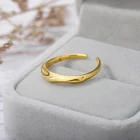Гладкое геометрическое Изогнутое Кольцо для женщин из нержавеющей стали золотого и серебряного цвета открытые, кольца на палец минималистичные украшения подарок на день рождения Bf
