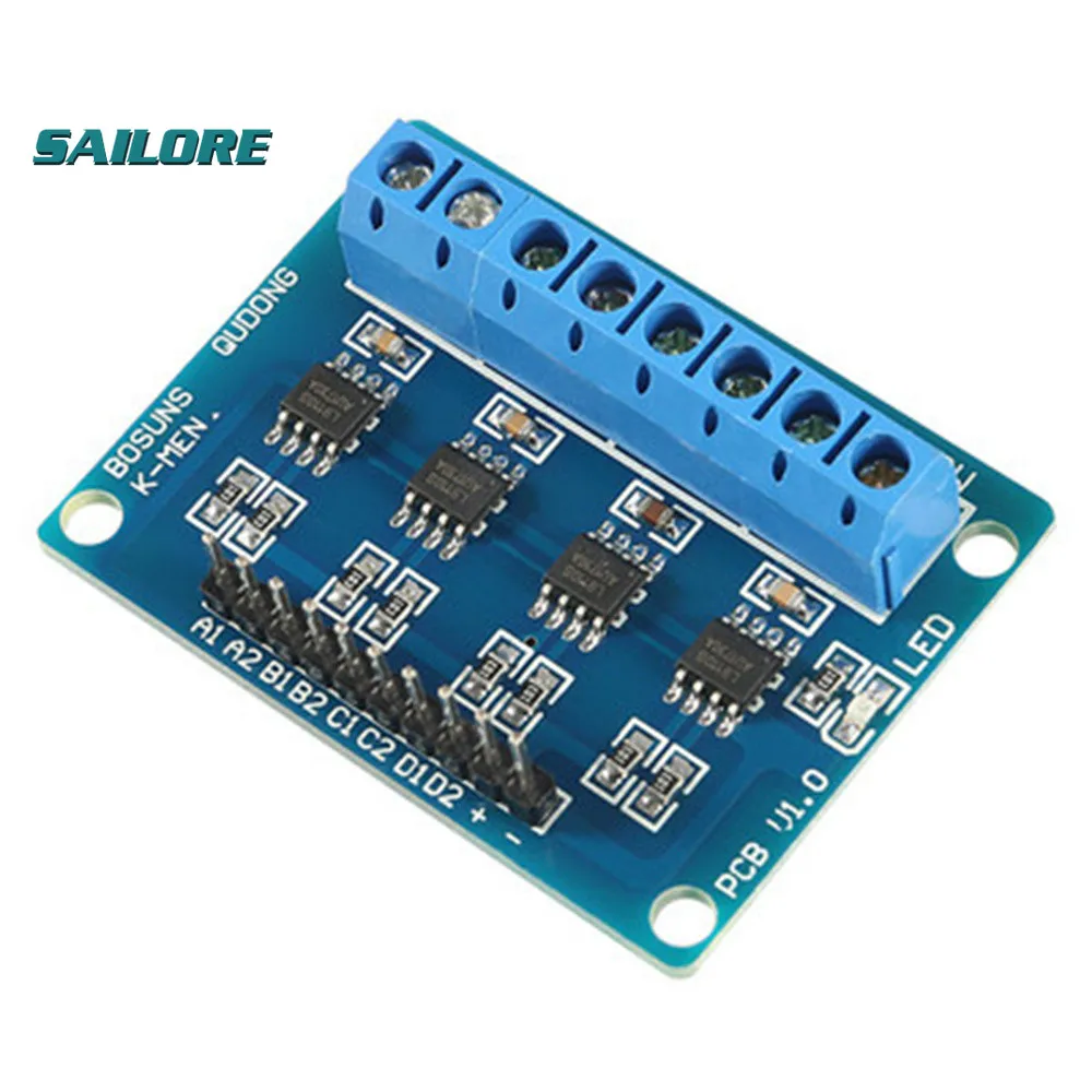 

4CH 4 Channel HG7881 Chip H-bridge DC 2.5-12V Stepper Motor Driver Module Controller PCB Board 4 Way 2 Phase for Arduino