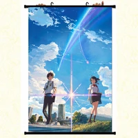 your name scroll canvas anime poster wall decoration art cartoon japanese style painting prints love with plastic hanger