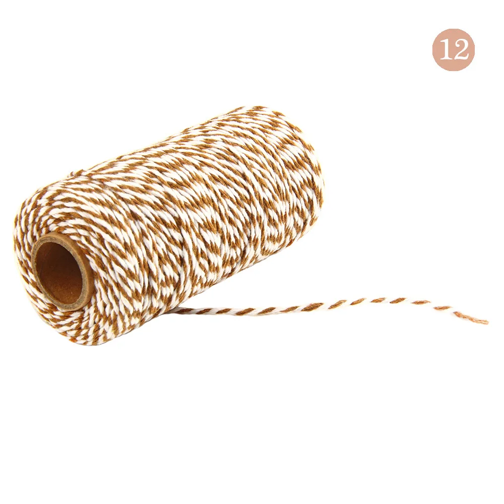 12 2 мм 2ply шпагат, веревка хлопковые шнуры веревочная лента для подарка ремесло baby shower Свадебные украшения mariage рождественские аксессуары для дома - Цвет: 12