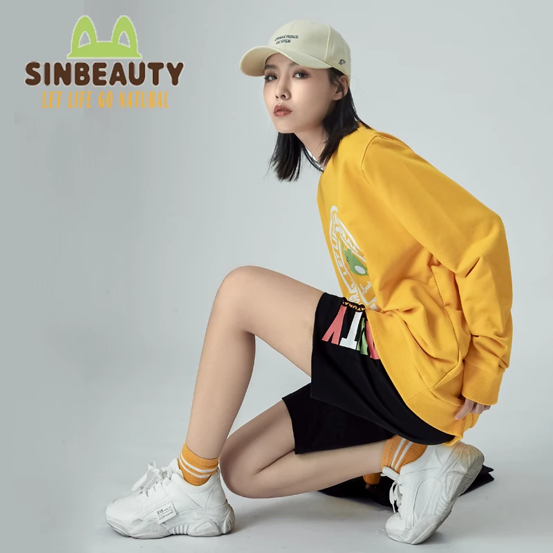 

Женский свитер с круглым вырезом Sinbeauty, модный джемпер с принтом, пуловер с длинным рукавом, женская одежда для осени и зимы, 2021