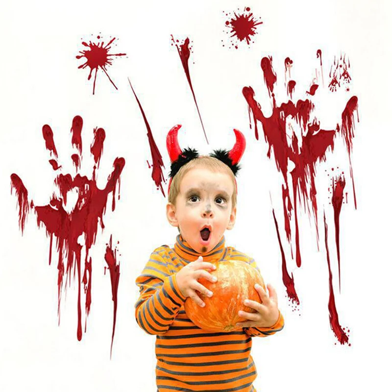 4 листа Временные татуировки на Хэллоуин вампир кровавый шрам стикер Косплей