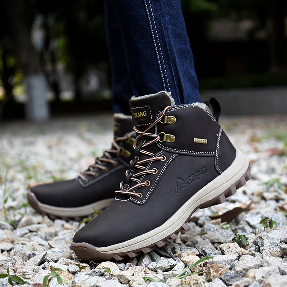 Лидер продаж Новинка мужские ботинки нескользящая зимняя теплая обувь зимние