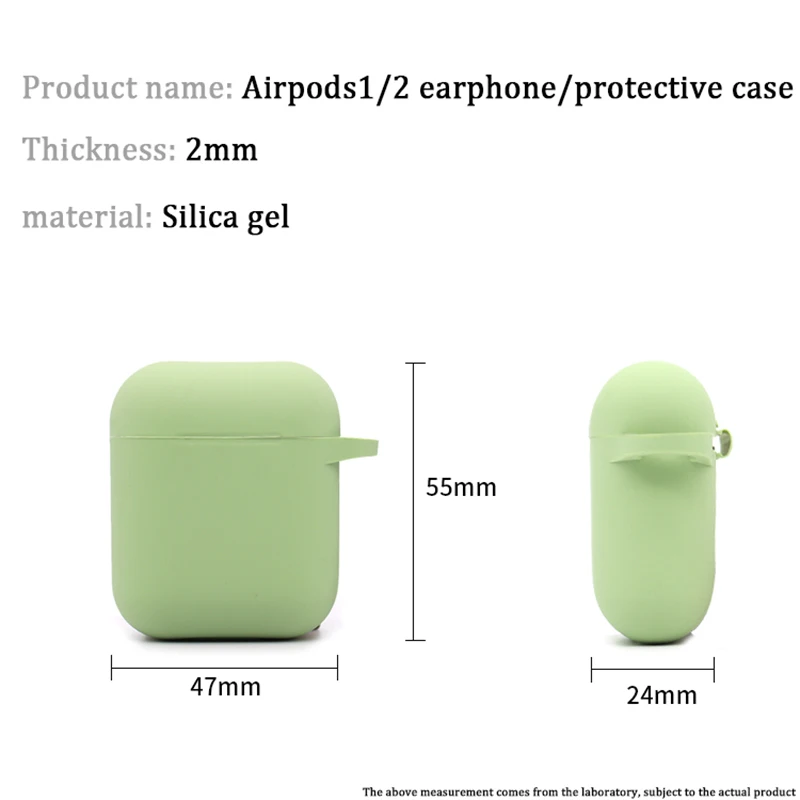 Чехол для беспроводных Bluetooth-наушников Apple Airpods 1/2 мягкий силиконовый |