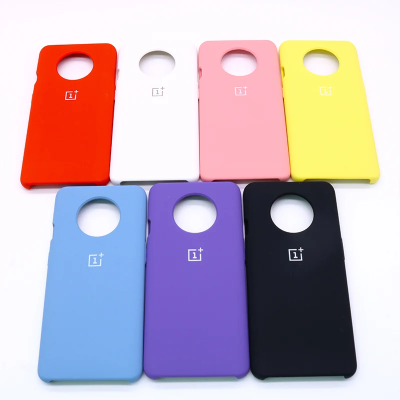 Оригинальный жидкий силиконовый чехол Oneplus 7T Мягкий защитный шелковистый