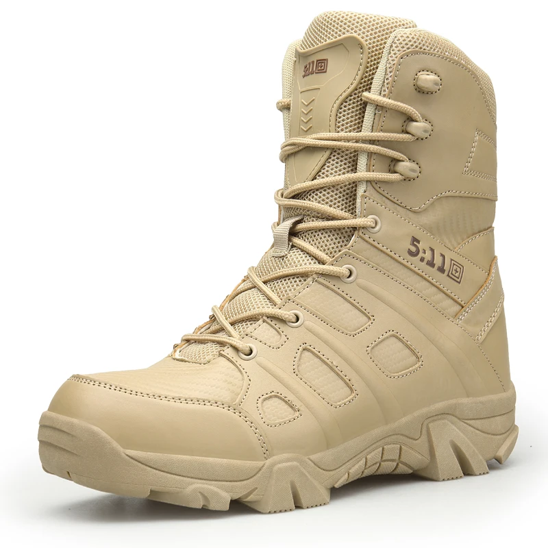 2021 New Men's Military Boots High Top Outdoor Hiking Shoes Men Anti-collision Quality Army Tactical Boots