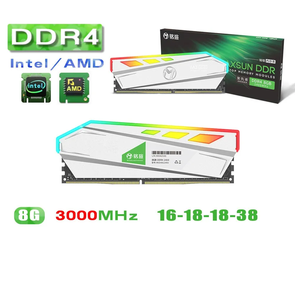 Оперативная память MAXSUN DDR4 4 ГБ 8 16 DDR3 1600 2666 3200 МГц ОЗУ s Dimm RGB Освещение Новая для