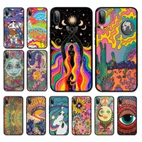 indie hippie art phone case for oppo a9 a7 a3s a1k f5 reno 2 z realme 6 5 pro c3 vivo y91c y51 y31 y19 y17 y11 v17