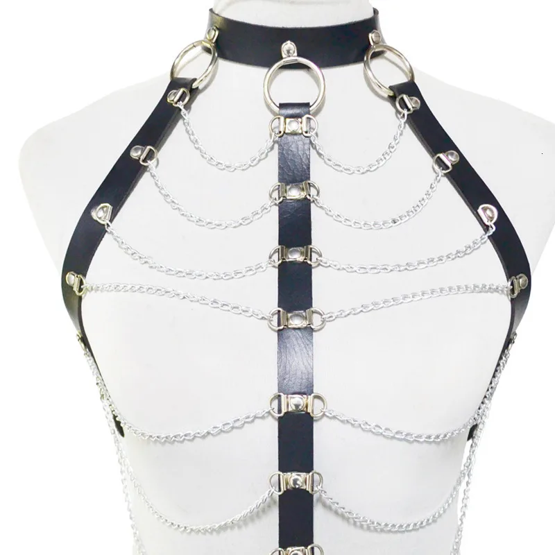 WKOUD EAM Женская металлическая панк цепочка для груди сексуальный модный шарм