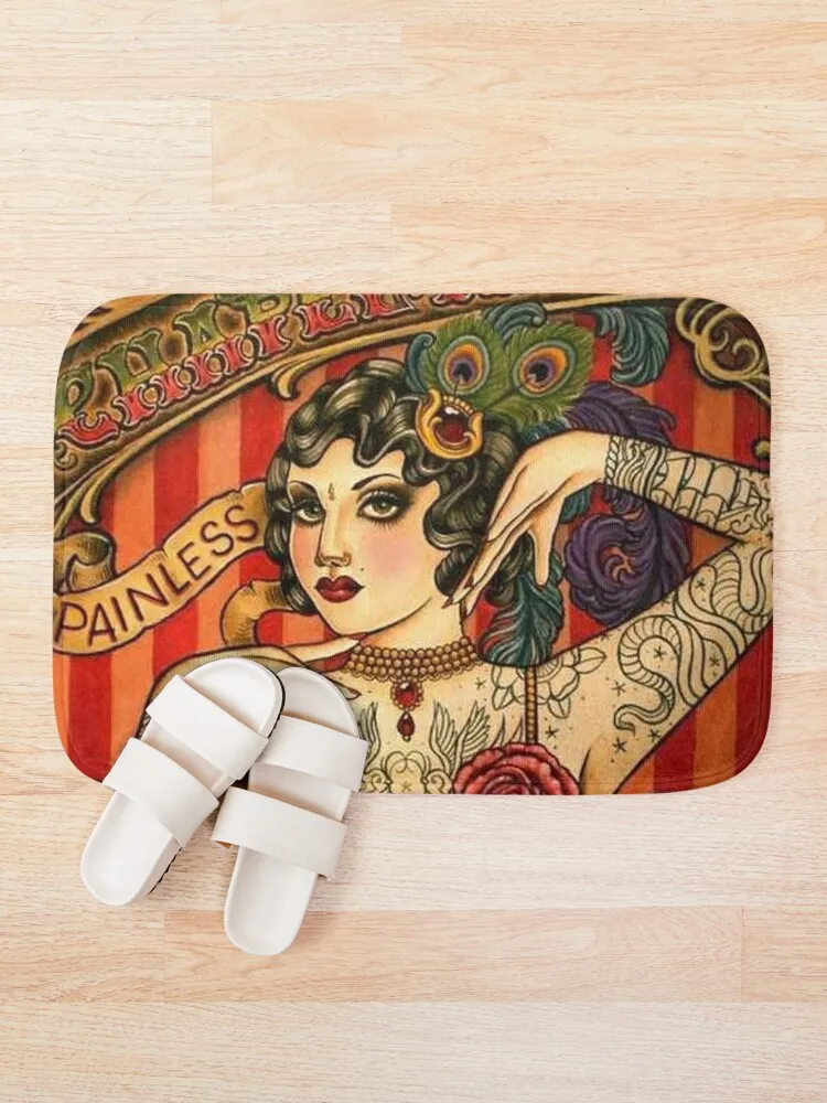 Татуаж часовни Винтажный художественный коврик для ванной с 3D принтом