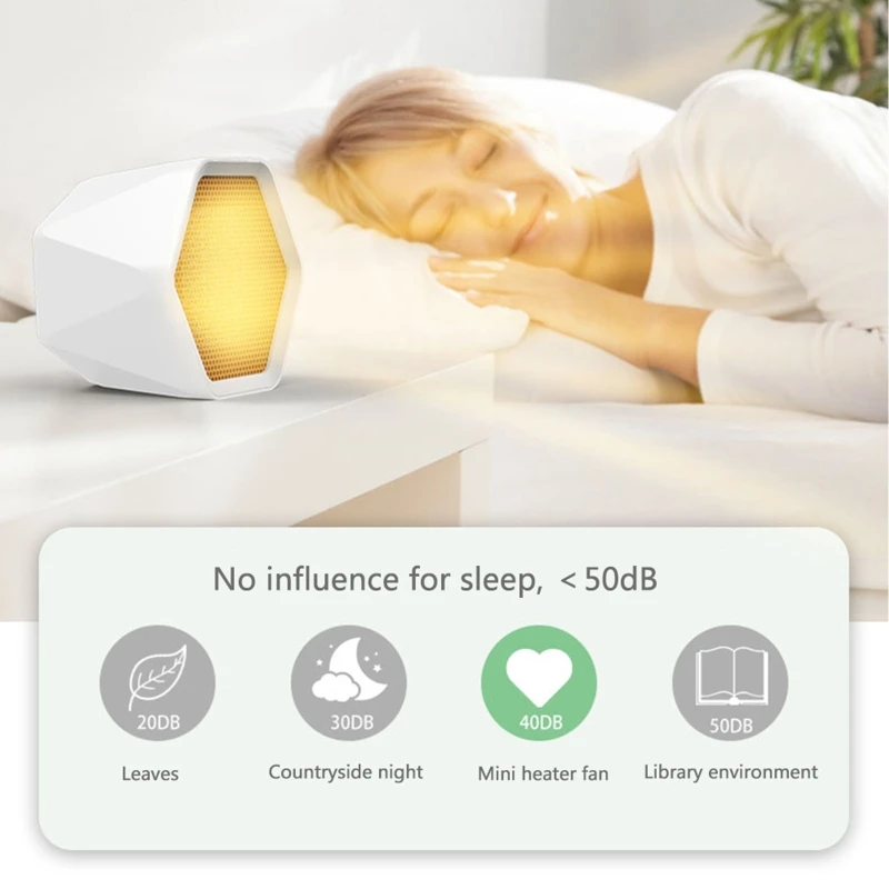 

600/1000W Mini Electric Heater Temperature Control Hexagonal Desktop Heating Warmer Air Fan Home Office