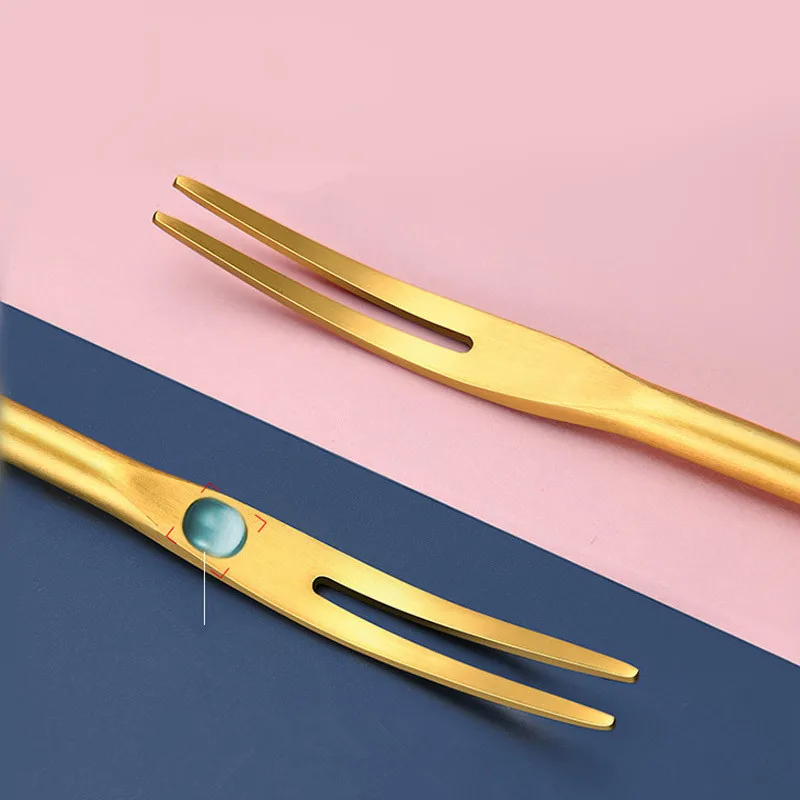 

304 fruit fork stainless steel fork creative cute salad dessert cake small fork household fruit sign