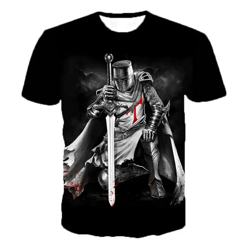 

Knights Templar 3D Printed O-Neck T-shirt Men's Fashion Casual Short Sleeve T-shirt Knights Templar Streetwear Harajuku Tee Tops
