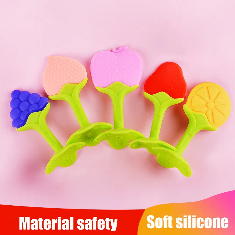 Teething Baby Toy Silicone Teether for Teeth Babies Accessories Newborn Fruit Sucking Chew Toys For Newborn Baby BPA-Fre Gift