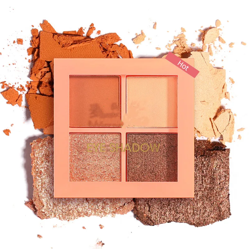 

4Colors Eyeshadow Palette Glitter Eye Shadow Pallet Shimmer Nude Earth Color Makeup Palette Long Lasting Easy To Color Cosmetics