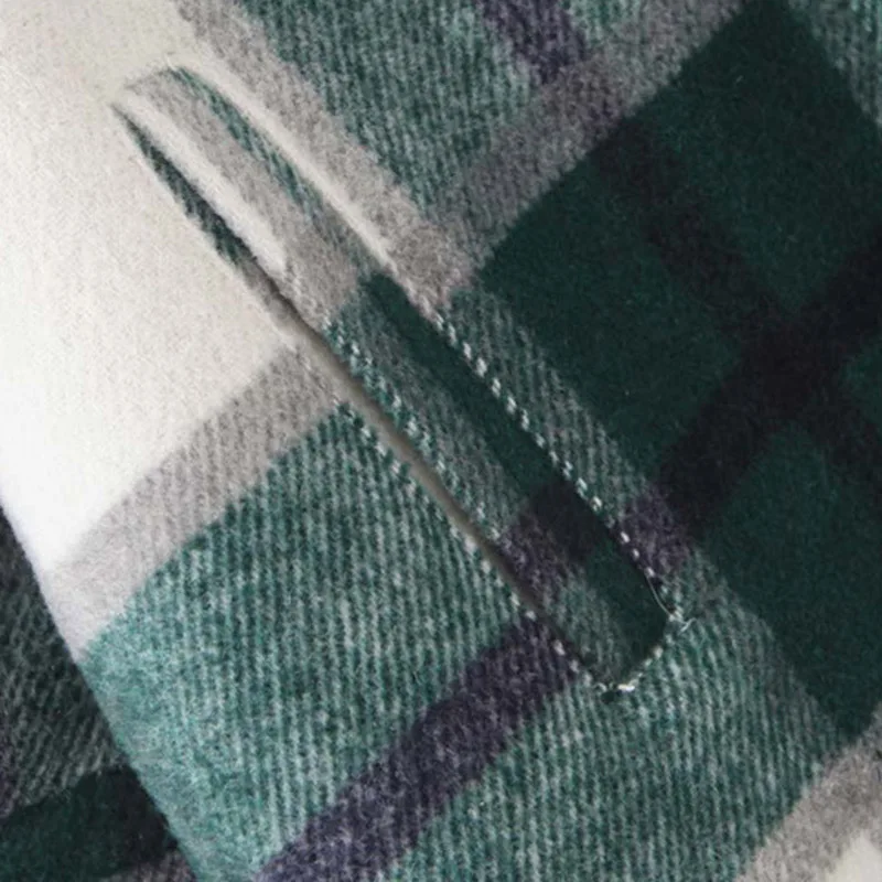 Клетчатая Женская куртка с длинным рукавом 2019 свободные стильные женские пальто