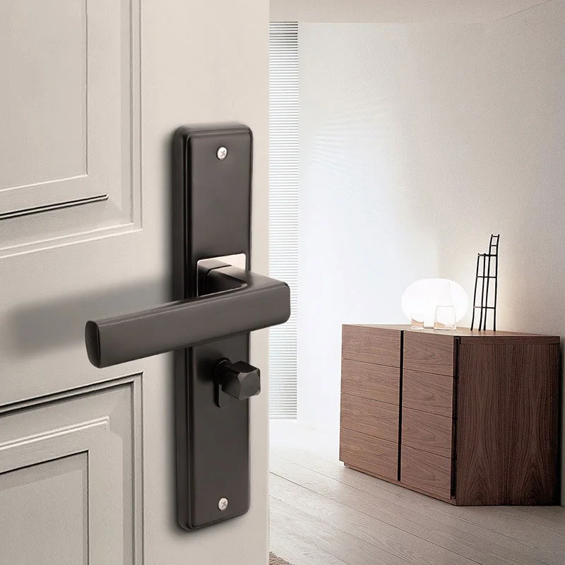 Черный дверной замок Раздельный дверные ручки для межкомнатных дверей бесшумный