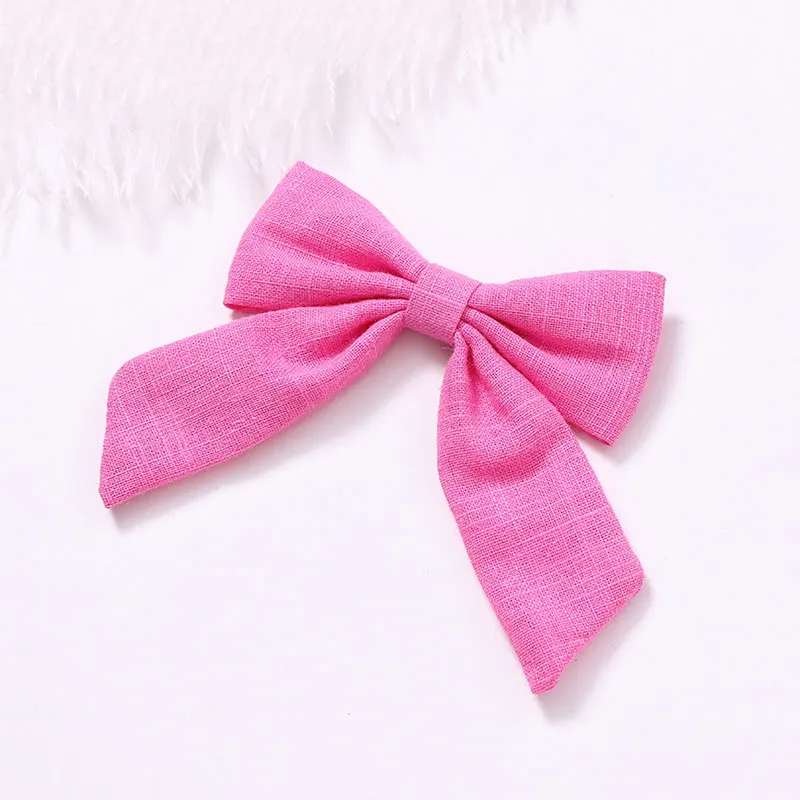 

1PC Cotton Linen Solid Color Long Tail Bow Hair Clips Barrettes Hairpins Grips Girls Women Cute Sweet Hair Accessories Headwear