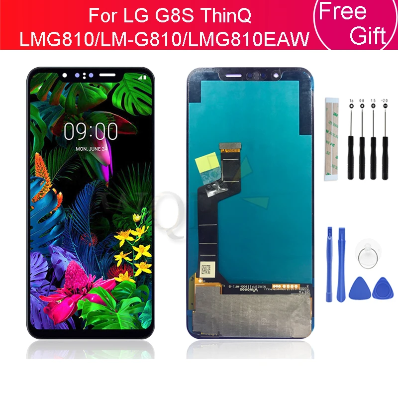 

ЖК-дисплей для LG G8S ThinQ, ЖК-дисплей с цифровым преобразователем LMG810 кодирующий преобразователь сенсорного экрана в сборе LMG810EAW, замена экрана...