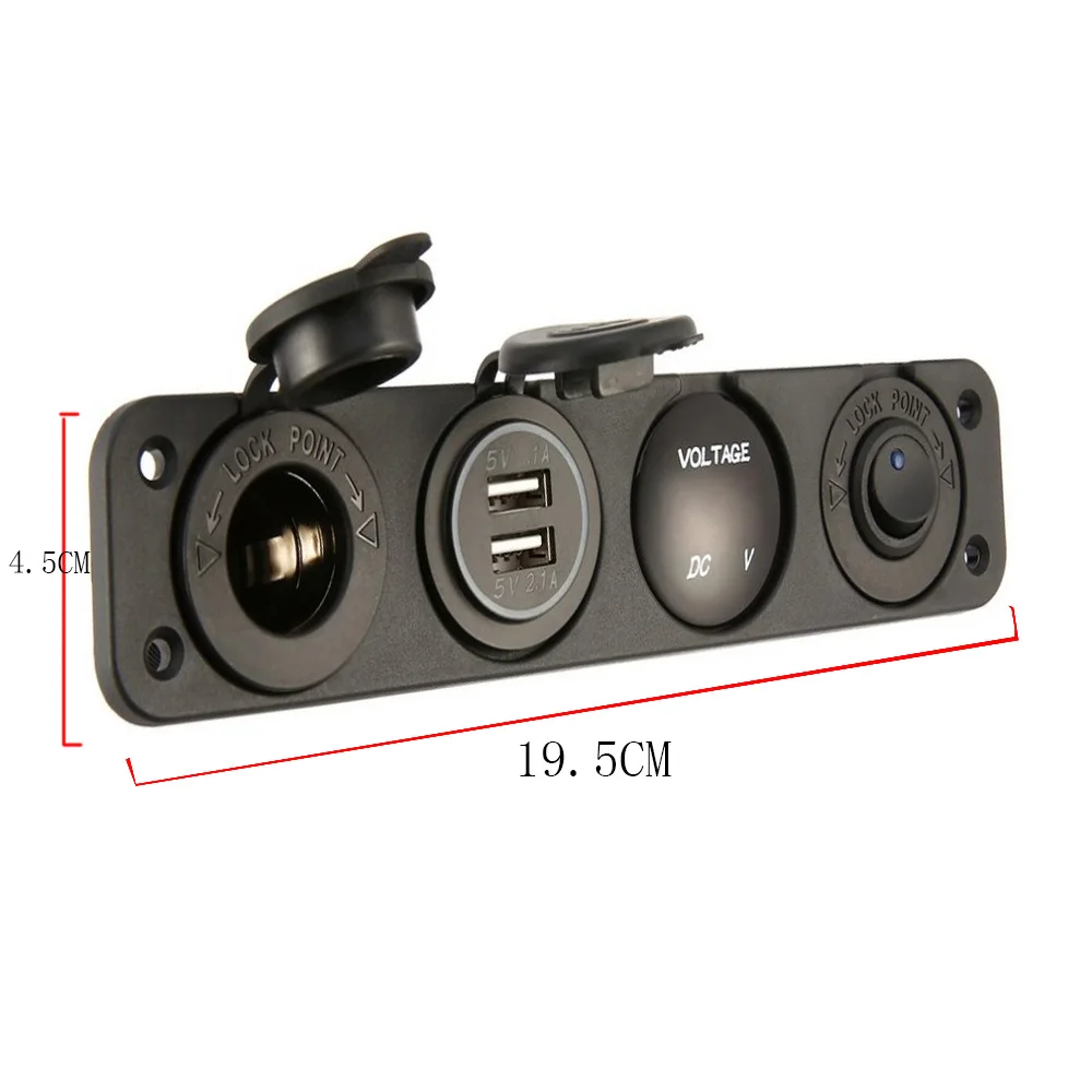 ПАНЕЛЬ ПЕРЕКЛЮЧАТЕЛЯ ВКЛ./ВЫКЛ. 4 2 А светодиодное зарядное устройство с двумя USB