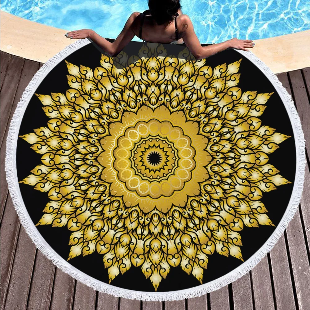 Пляжное полотенце s напечатанное черное геометрическое пляжное из микрофибры