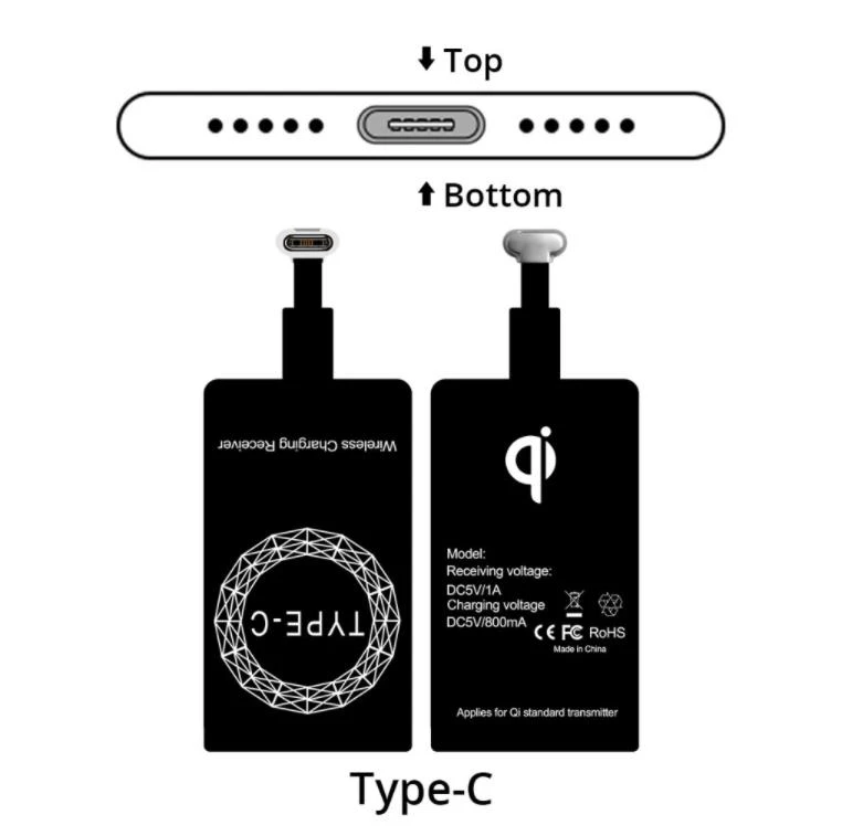 Type C Универсальное беспроводное зарядное устройство приемник Micro Usb Microusb для iPhone Qi стандартный зарядный приемный модуль для телефонов Android - Тип штекера: Type C