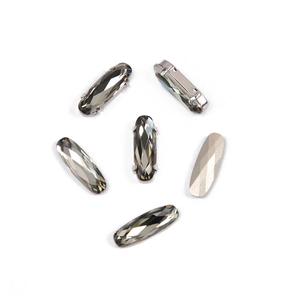 4161 Стразы черный бриллиант удлиненный багет для шитья s аппликация Кристаллы