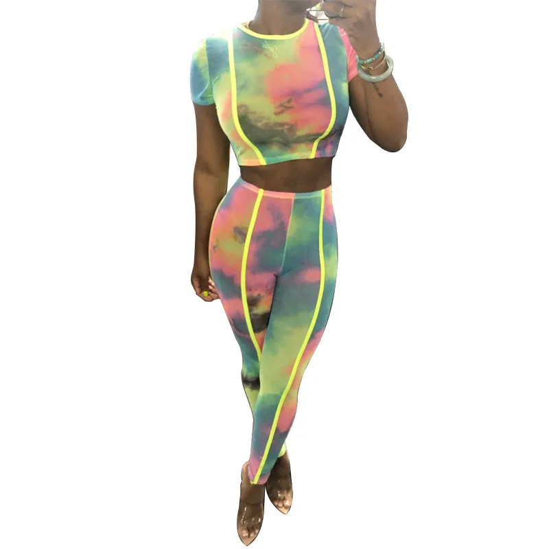 Повседневный комплект из двух предметов спортивный костюм женский летний