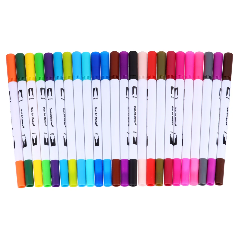 

24Pcs Dual Tip Brush Pens Kid Adult Pens Coloring Markers Journaling Pens