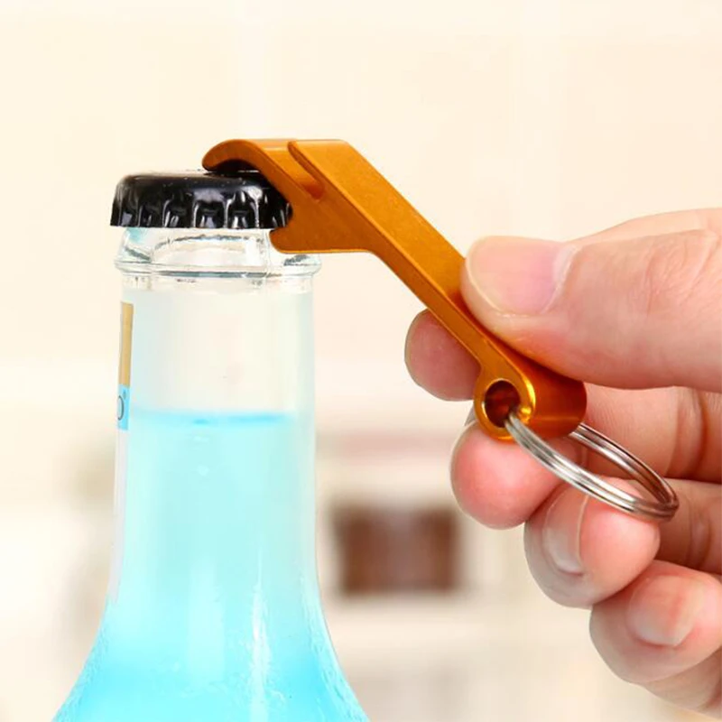 Портативная открывалка для бутылок брелок кухонные инструменты из алюминиевого