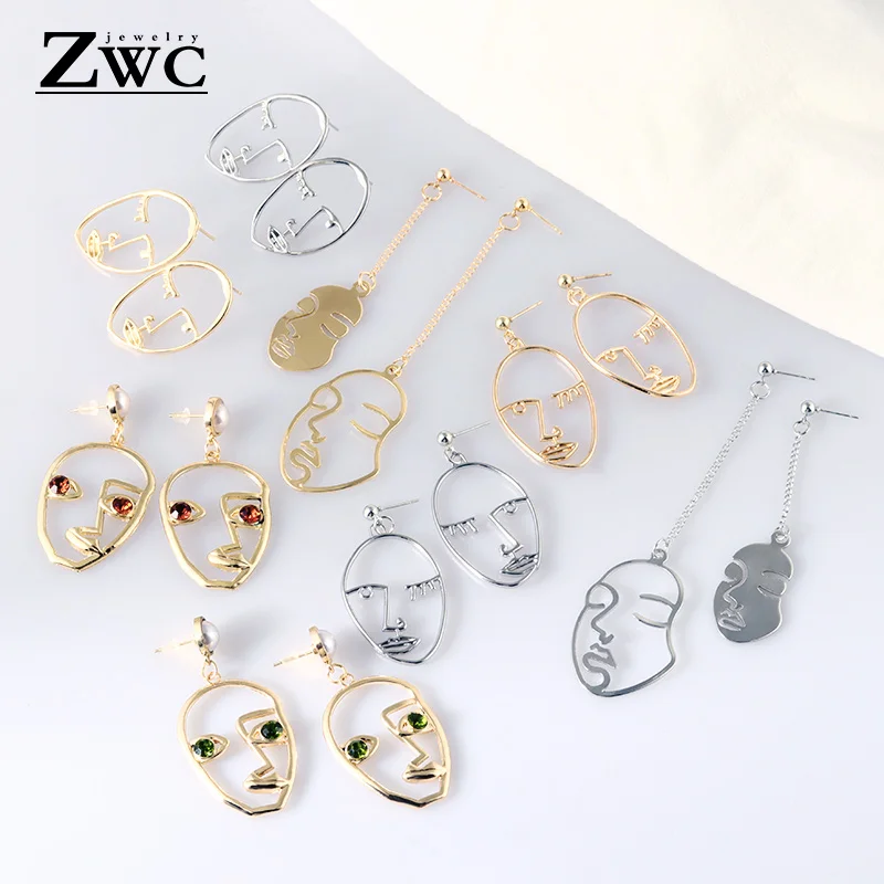 Женские ажурные серьги ZWC абстрактные стильные серьги-подвески в богемном стиле