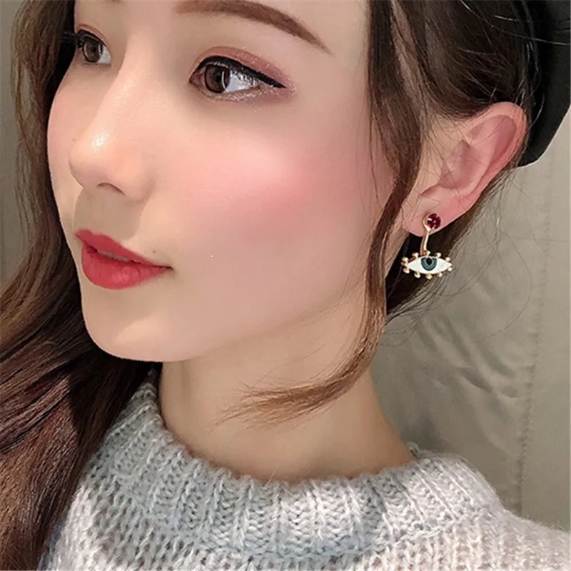 Bohemia Blue eyes stud earrings personality Vintage Hyperbole removable Red crystal women jewelry | Украшения и аксессуары