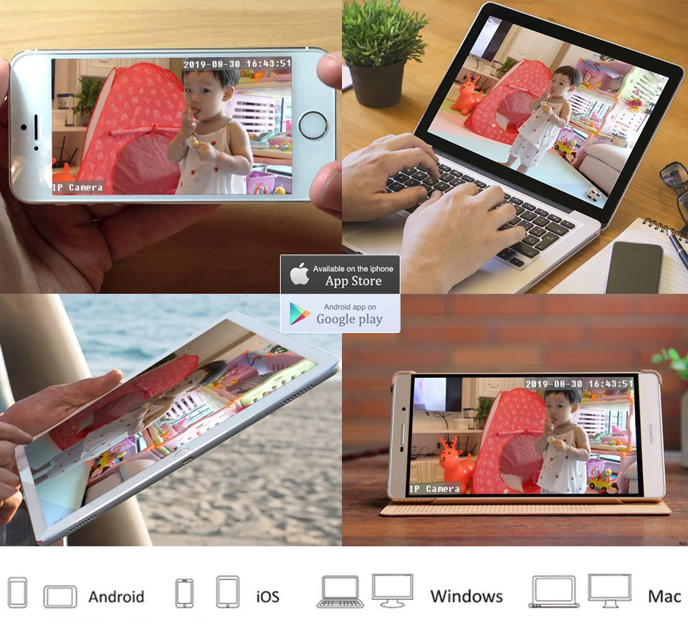 1080P для Iphone и Ipad, Беспроводной домашняя ip-камера видеонаблюдения с поддержкой Wi Камера CCTV видео Камеры Скрытого видеонаблюдения WiFi 2-полосная говорить P2P облако Ночное видение Видеоняни и Радионяни