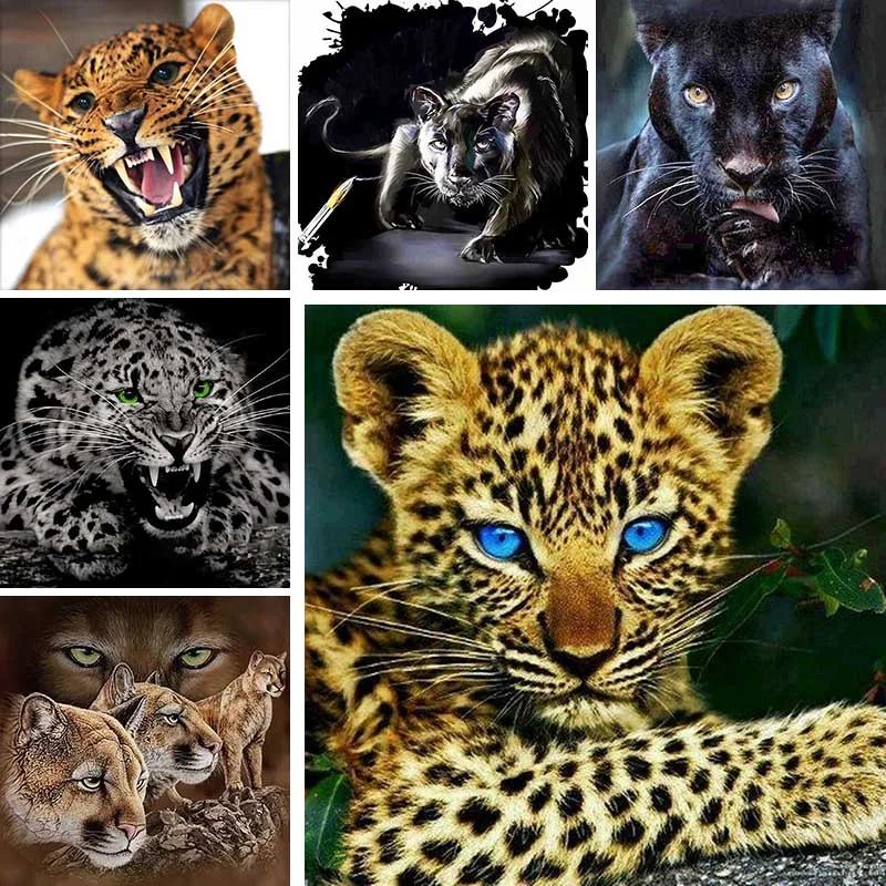 Новое поступление алмазная живопись сделай сам леопардовая животная мозаика