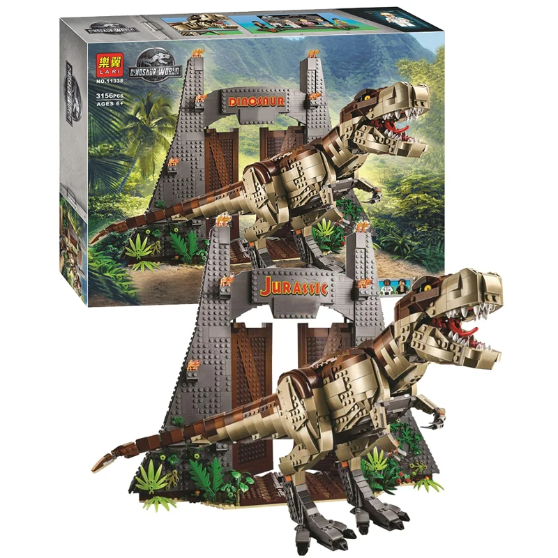 

New Jurassic World Roar of Tyrannosaurus Dinosaur Triceratops Model Building Blocks Kids Toys Compatible with Dolls 11338