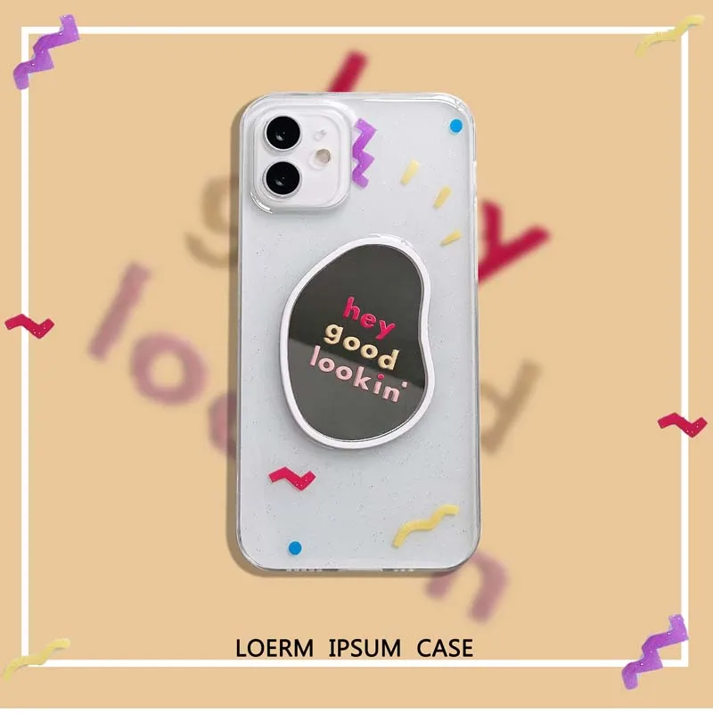 

Glitter Makeup Mirror Silicone Phone Case For iPhone 12 Mini 11 Pro Xs Max XR Luxury Transparent Cover on SE 2 7 8 Plus