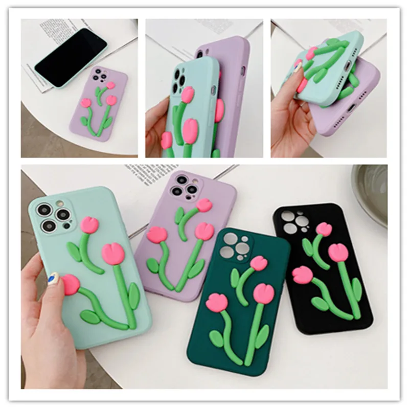

Cartoon Flowers Silicone Soft Shell Protective Cover Phone Cases For Samsung Galaxy A52 A32 4G A12 S21 S20 Plus Note 20 10 Ultra