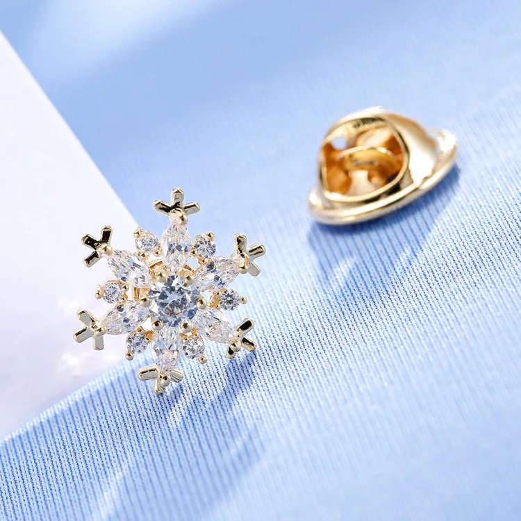 Новый Изысканный галстук бабочка со снежинкой из циркона воротник рубашки