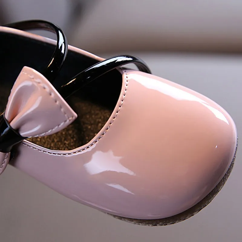 

ZP-Girl's Autumn Fashion Bow Soft Soles Non-slip Princess Single Shoes