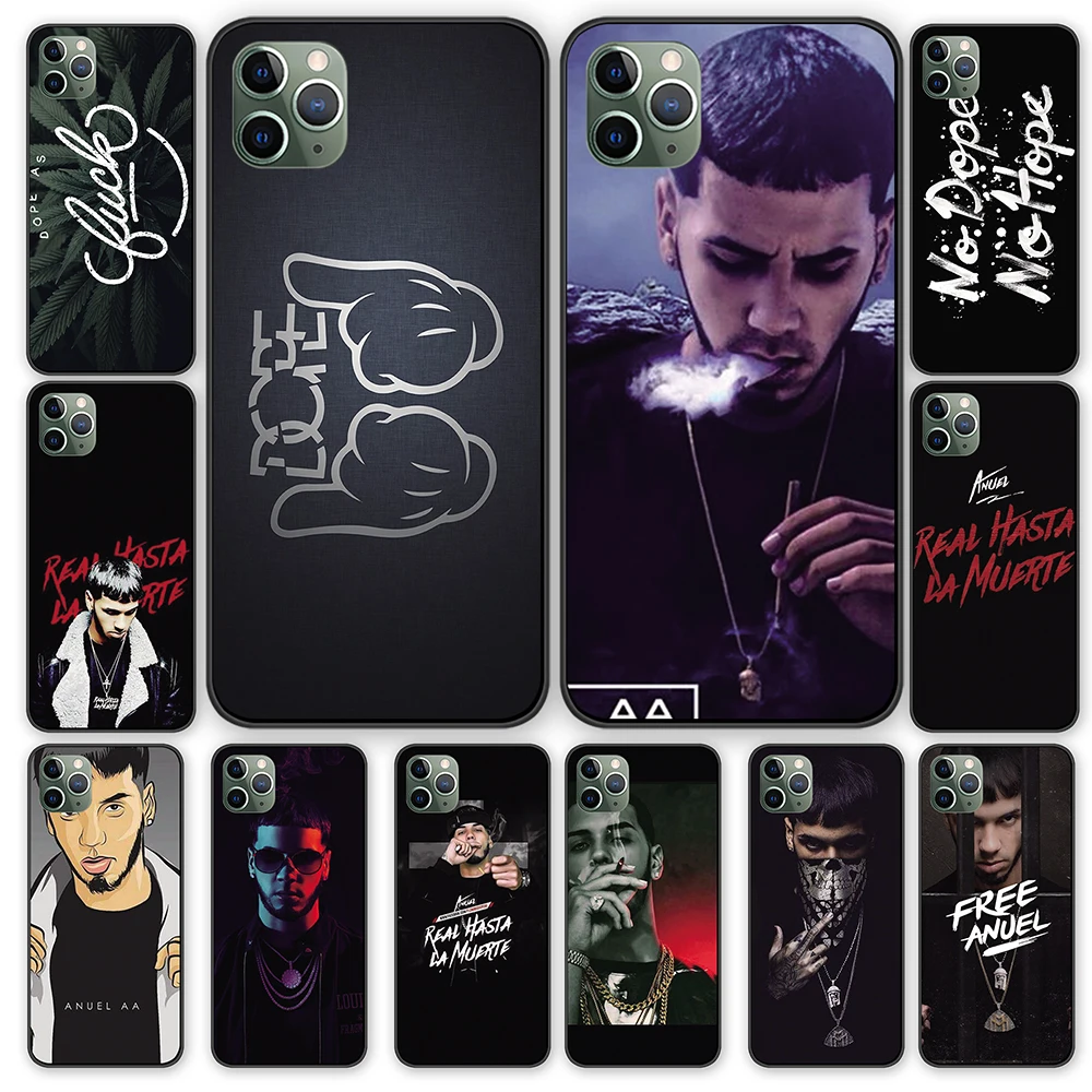 Бесплатная Anuel aa черный чехол ТПУ для iPhone 5 5S 6 6s 7 8 Plus X XS XR 11 Pro Max|Чехлы-накладки| |