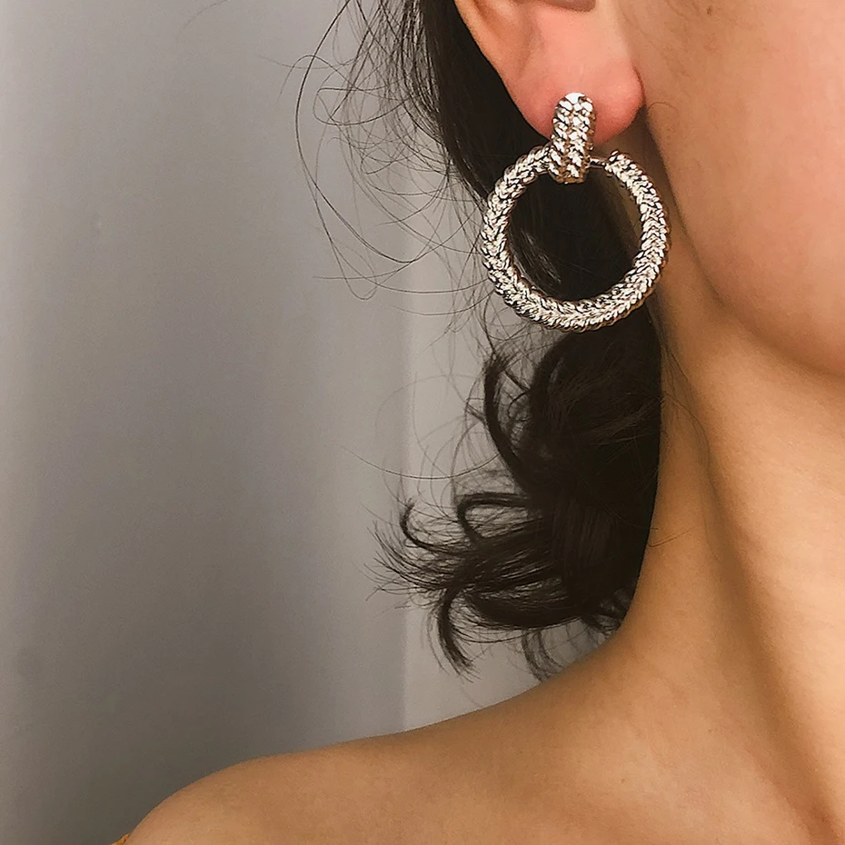 Женские панковские геометрические серьги IngeSight.Z Крупные круглые подвески