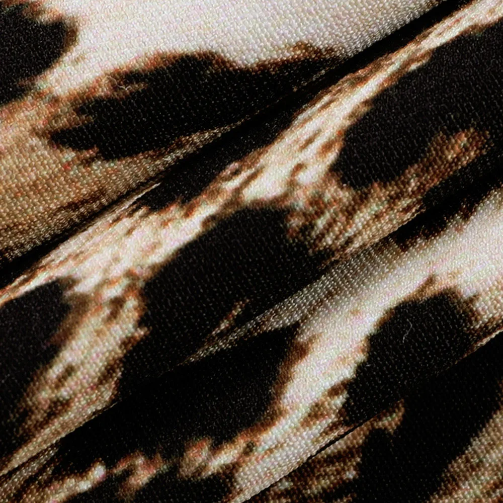 

High Street Fashion Temperament 2021 Skirt Summer Casual Sexy Lanyard Zipper Leopard High Waist Simple Hot Sale