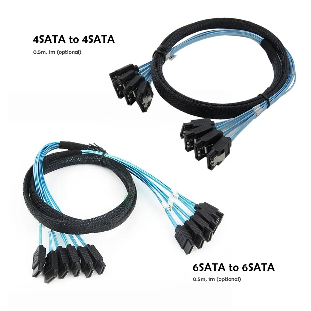 

7 Pin Data Cable ​SATA 3.0 III 6Gbps SAS Cable for Server SATA 7 Pin to SATA Breakout Cable Hard Drive Splitter Cable