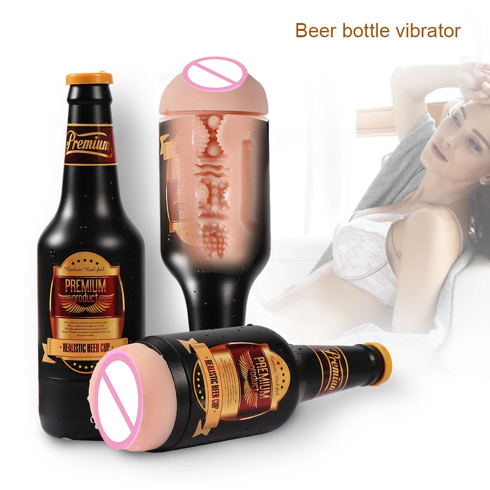 Креативная форма пивной бутылки Реалистичная Вагина для секса игрушки мужчин